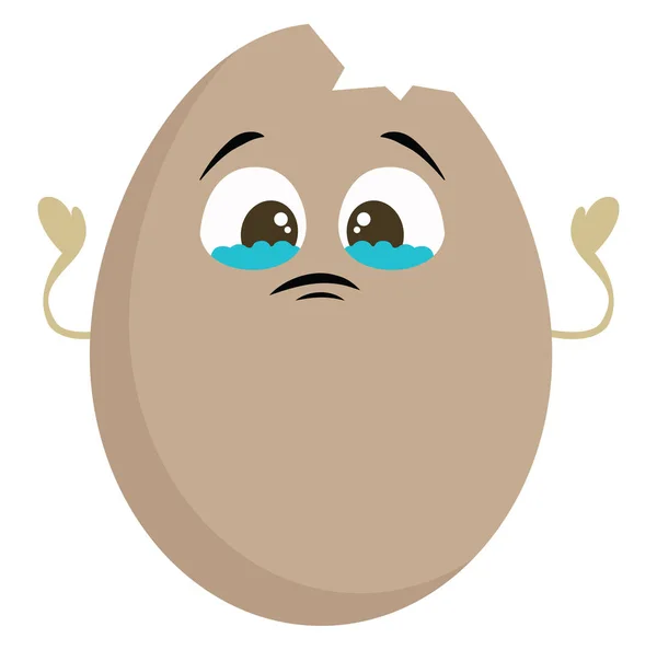 Een gebroken triest ei vector of kleur illustratie — Stockvector