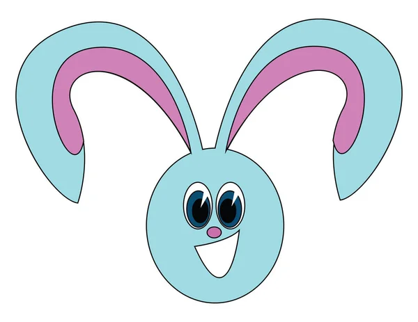 En lycklig blå Bunny vektor eller färg illustration — Stock vektor