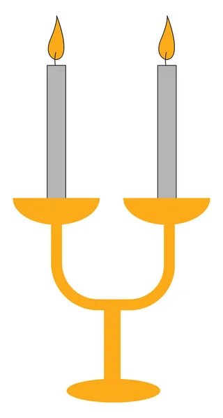 Yellow candelabrum vector or color illustration — 스톡 벡터