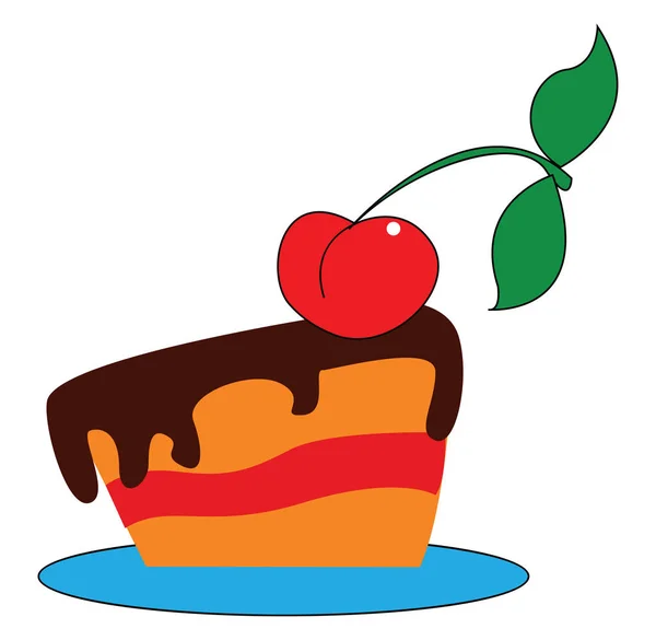 Cherry ciasto wektor lub kolor ilustracji — Wektor stockowy