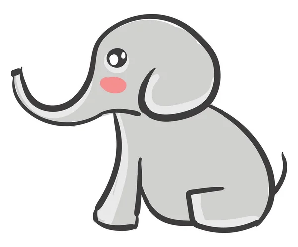 Un lindo pequeño vector de elefante o ilustración en color — Archivo Imágenes Vectoriales
