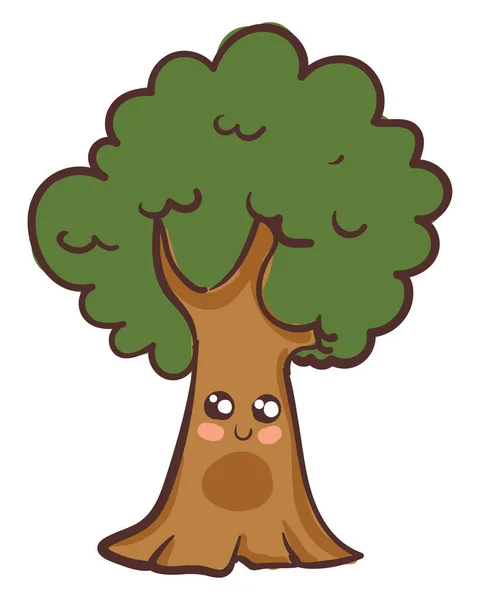 Vektor pohon lucu yang kuat atau ilustrasi warna - Stok Vektor