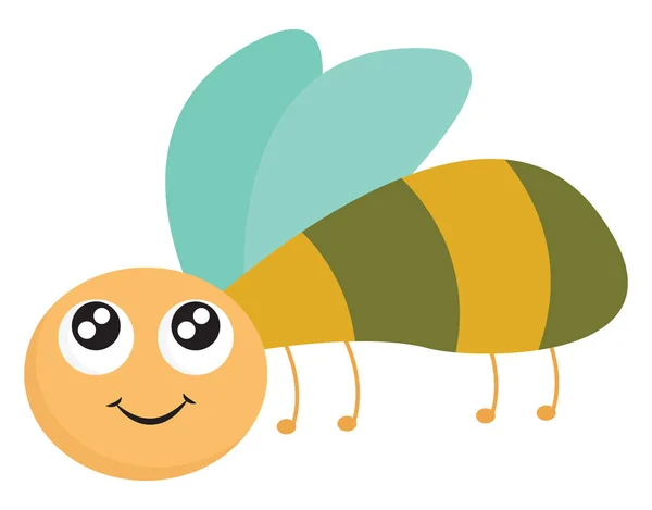 Un vecteur de mouche dragon vert et jaune ou illustration couleur — Image vectorielle