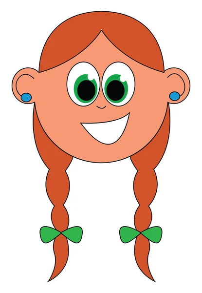 Дівчина з глибокими зеленими очима векторна або кольорова ілюстрація — стоковий вектор