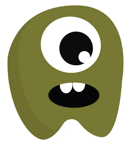Ein grünes Monster mit einem Augenvektor oder einer Farbabbildung — Stockvektor