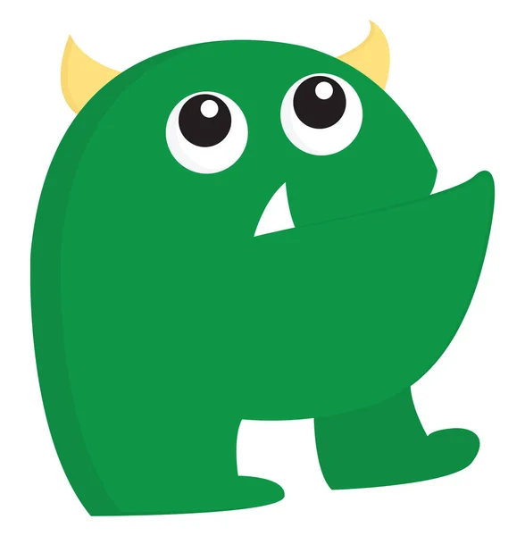 Brzydki zielony wektor potwór lub kolor ilustracji — Wektor stockowy