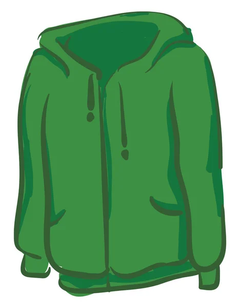 Een groene Hoody vector of kleur illustratie — Stockvector