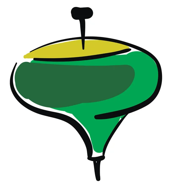 Un vecteur de toupie vert ou une illustration couleur — Image vectorielle