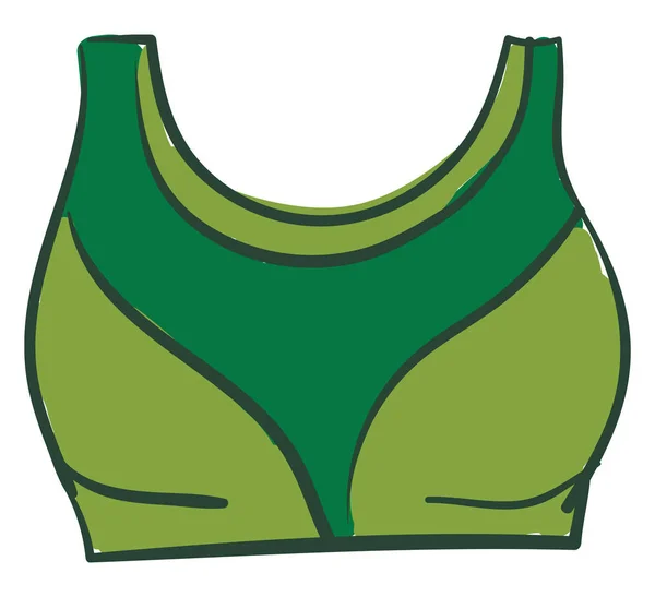 A bra in green color vector or color illustration — Stock Vector