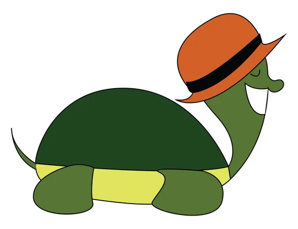 Şapka vektörü veya renk illüstrasyonlu bir kaplumbağa — Stok Vektör