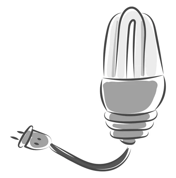 Ampoule avec vecteur de câble ou illustration couleur — Image vectorielle