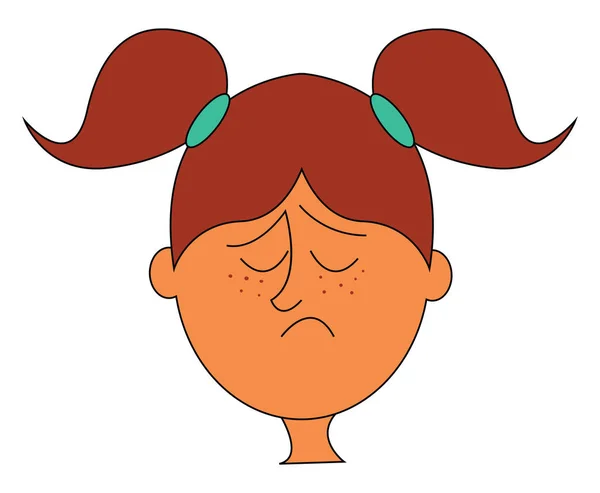 Un pequeño vector chica triste o ilustración de color — Vector de stock