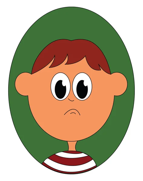 一个悲伤的小男孩矢量或彩色插图 — 图库矢量图片