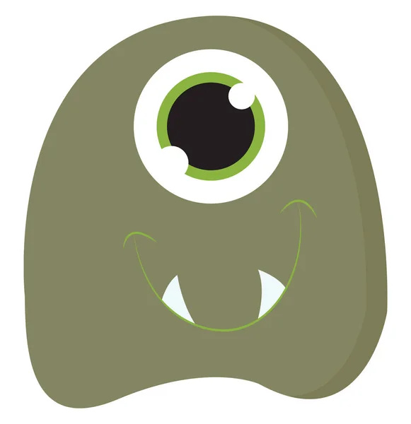 Monster met groene ogen vector of kleur illustratie — Stockvector