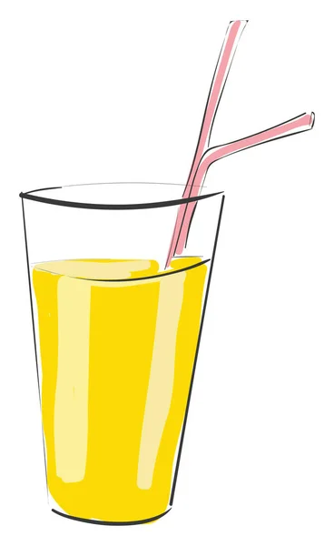 Vector de jugo de naranja fresco o ilustración de color — Vector de stock
