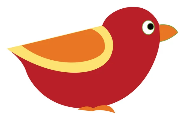 A red little bird vector or color illustration — Stock Vector