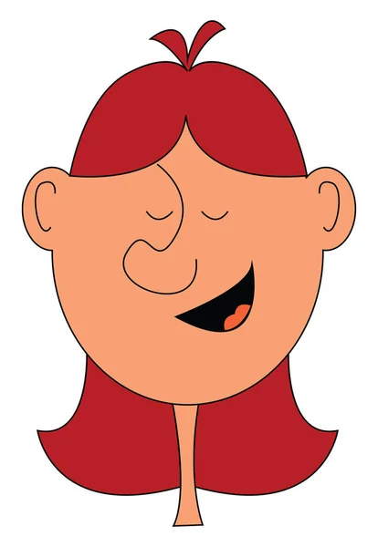 Ένα κορίτσι με κόκκινο διάνυσμα μαλλιών ή έγχρωμη απεικόνιση — Διανυσματικό Αρχείο
