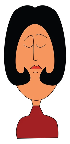 Woman in short hair vector or color illustration — 스톡 벡터