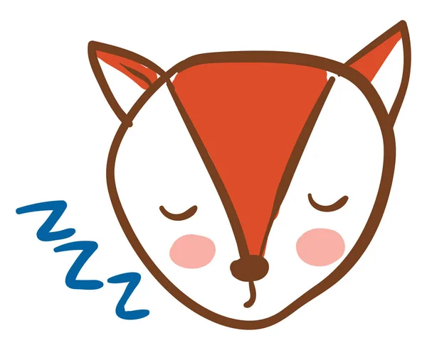 Dormir vector zorro o ilustración de color — Vector de stock