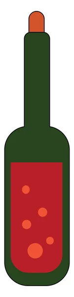 Egy üveg ízletes vörösbor vektor vagy színes illusztráció — Stock Vector