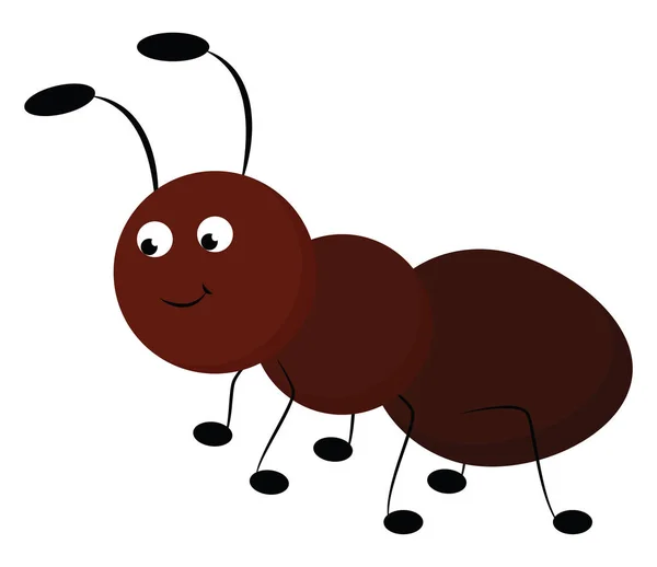 Emoji van een glimlachend bruin ant vector of kleur illustratie — Stockvector