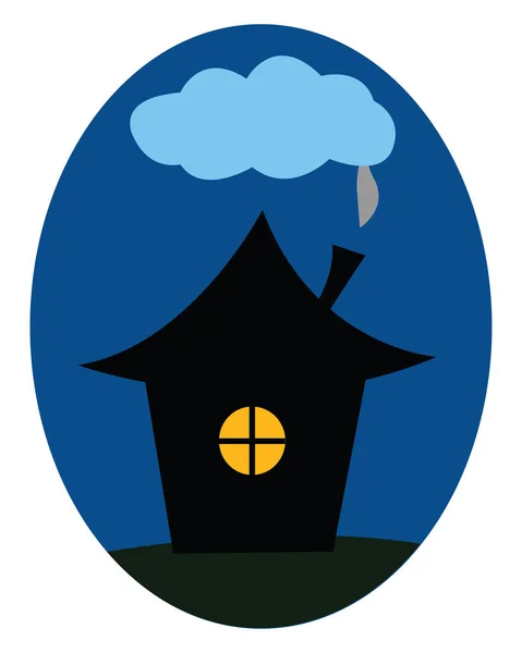 Mavi arka plan vektör veya renk üzerinde gece bir evin Clipart — Stok Vektör