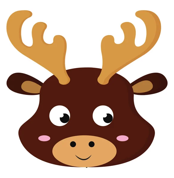 Clipart del volto di un simpatico bambino cervo vettore o colore illustrare — Vettoriale Stock