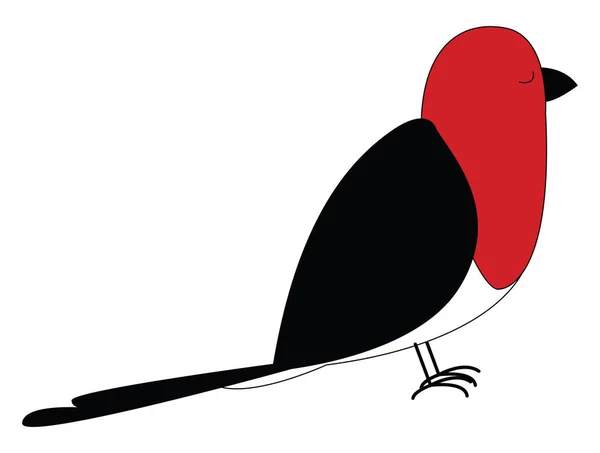 Oiseau rouge dessin animé sur fond blanc isolé vu de th — Image vectorielle