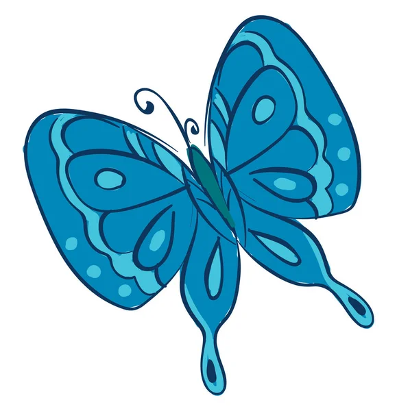 Clipart of a blue butterfly vector or color illustration — Stock Vector