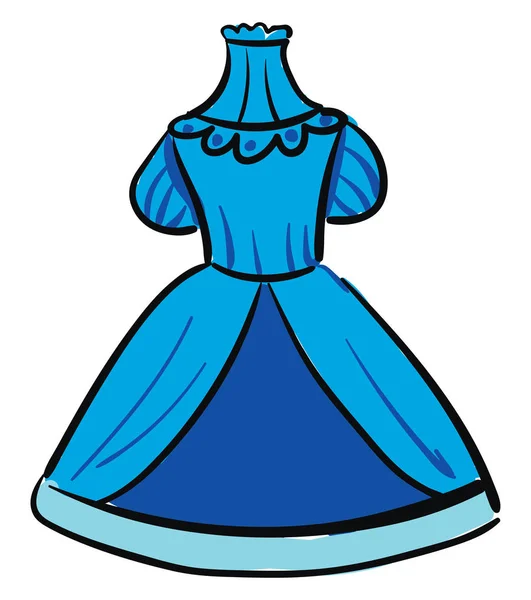 Демонстрация голубого цвета платья для девочек вектор или цвет — стоковый вектор