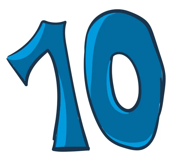 Číslo-10 nebo deset vektorových nebo barevných ilustrací — Stockový vektor