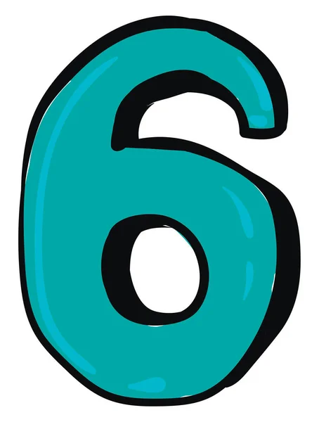 Nummer-sex eller 6 vektor-eller färg illustration — Stock vektor