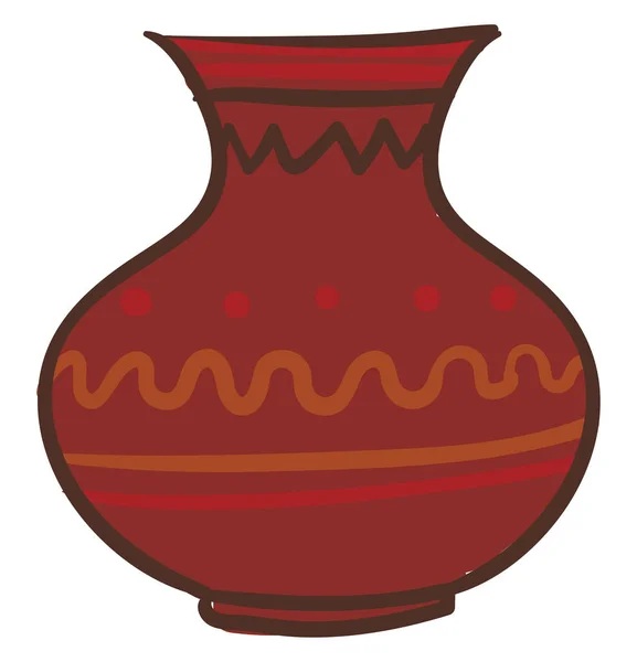 Pintura de un gran vector de jarra de tierra marrón o ilustraciones de color — Vector de stock