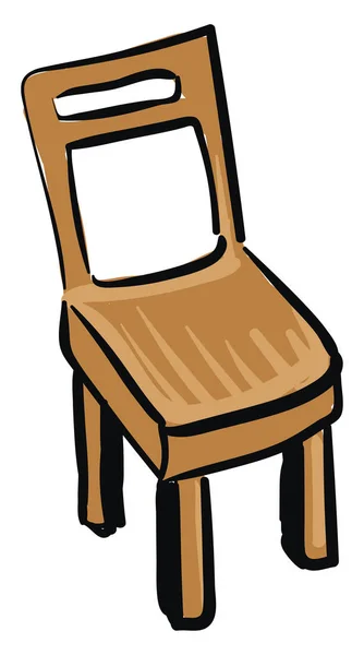 Schilderij van een bruin houten stoel vector of kleur illustratie — Stockvector