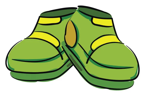 Dessin d'une paire de chaussures vertes isolées sur fond blanc — Image vectorielle