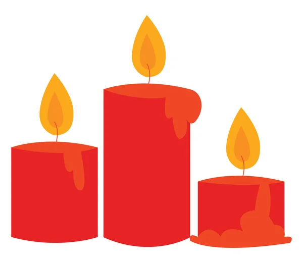 Burning orange candles vector illustration — Stock Vector