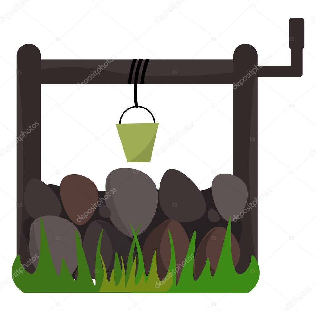 A water well vector or color illustration