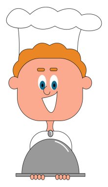 Bir şefin portresi/Cook vektörü veya renk illüstrasyonu