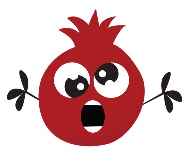 Çılgın bir kırmızı nar vektör veya renk illüstrasyon Boyama