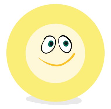 Emoji komik mutlu sarı renkli plaka vektör veya renk illüstratör
