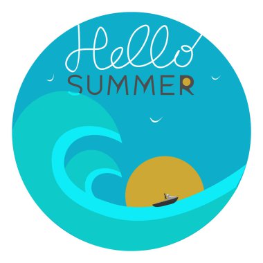 Hello Summer vektörü veya colo ile betimlenen bir portre