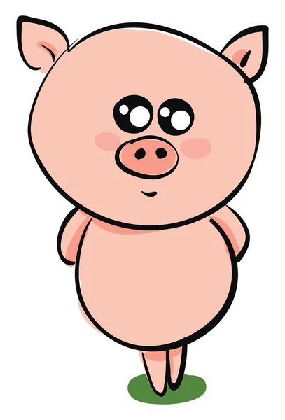 Emoji of a cute pig pink vector or color illustration — Stock Vector