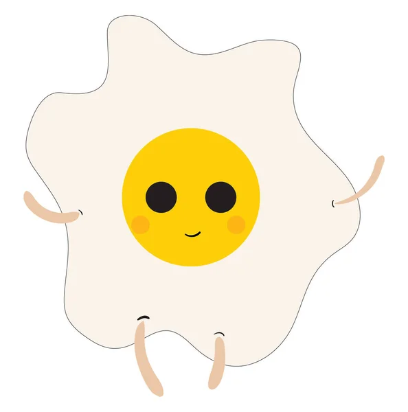 Emoji of a smiling sunny side up egg vector or color illustratio — Stock Vector
