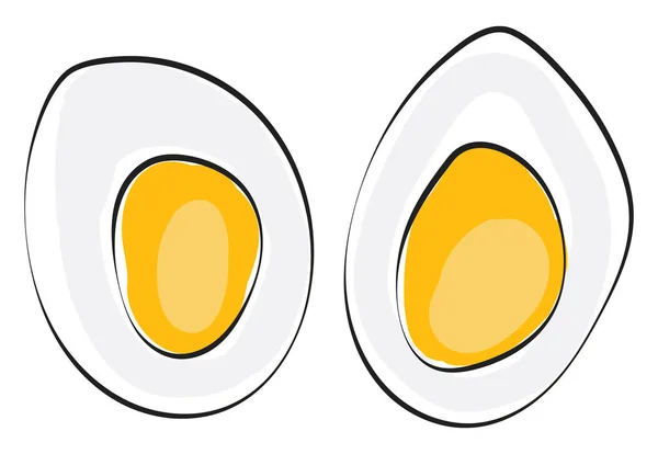 Tranches coupées d'un vecteur d'œufs durs ou illustration couleur — Image vectorielle