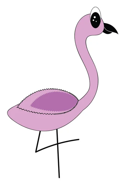 Desen animat flamingo pasăre set pe fundal alb izolat văzut fr — Vector de stoc