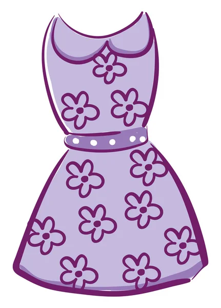 Vitální fialově zbarvené květinové šaty na bílé pozadí švec — Stockový vektor