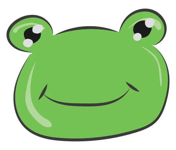 Dessin du visage d'un vecteur de grenouille souriant ou illustration couleur — Image vectorielle