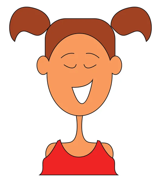 Clipart de una hermosa chica en su vestido rojo vector o color enfermo — Vector de stock