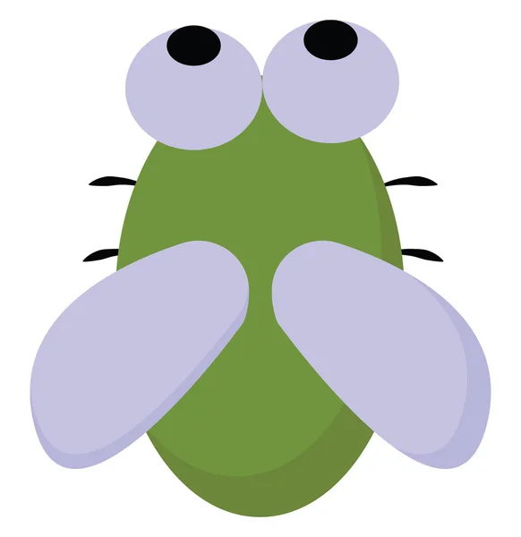 Dibujos animados lindo-pequeño vector de insectos verde o ilustración de color — Archivo Imágenes Vectoriales