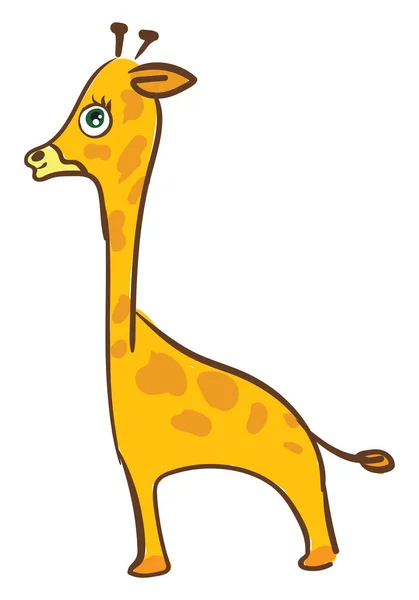 Dibujos animados divertida jirafa feliz conjunto en aislado blanco fondo vie — Vector de stock